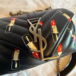 Yves Saint Laurent YSL monogram matelesse mini quilted Lipstick Bag